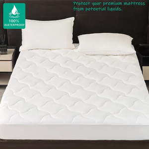 Protector de Colchón Acolchado 100% Impermeable con Banda Elástica, Cubre Colchón, Blanco, Lavable a Máquina - Product Image 3