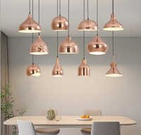 Vintage Industrial Style Metal Pendant Light Rose Gold Finish Lightweight Easy Installation Minimalist Design for Commercial Use