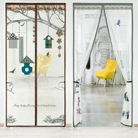 Rideau de porte anti-moustiques magnétique avec résistance au vent et design de rangement - Décoration de maison de style japonais