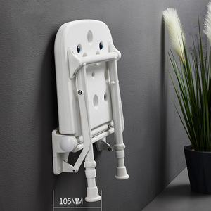 You Liang <b>Bathroom</b> Folding <b>Stool</b> Wall Mounted Non Slip Shower Seat <b>For</b> Elderly Pregnant 150 Kg Capacity Standard Size - Product Image 3