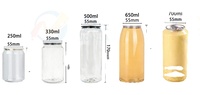 Boîtes en plastique PP transparentes de 330 ml, 500 ml et 650 ml pour remplissage à chaud, recyclables avec couvercle facile à ouvrir