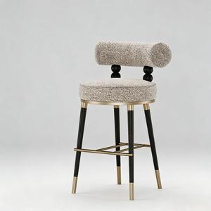 Tabouret <span class=keywords><strong>de</strong></span> <span class=keywords><strong>bar</strong></span> en velours <span class=keywords><strong>de</strong></span> luxe, <span class=keywords><strong>chaise</strong></span> haute moderne et minimaliste en acier inoxydable pour villa et projet d'îlot <span class=keywords><strong>de</strong></span> cuisine haut <span class=keywords><strong>de</strong></span> gamme - Product Image 1