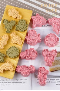 Monnaie en forme de <span class=keywords><strong>dauphin</strong></span>, <span class=keywords><strong>dauphin</strong></span>, poulpe, Fondant, glaçage et biscuits, outils de décoration de gâteau, accessoires de cuisson, <span class=keywords><strong>emporte</strong></span>-pièce, 3D, 8 pièces - Product Image 4