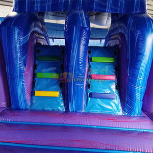 Castillo inflable morado para fiestas infantiles al aire libre, tobogán inflable comercial combinado para eventos - Product Image 6