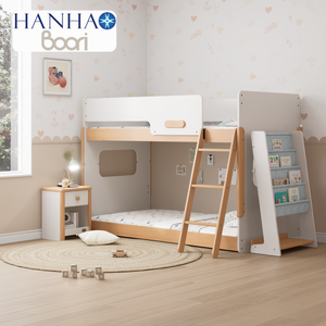 Только B2B Boori двухъярусная кровать может быть разделена на две односпальные кровати розовая деревянная детская двухъярусная кровать с наклонной лестницей - Product Image 5