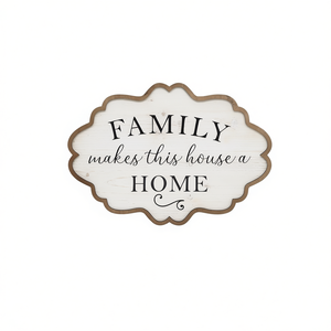 Letrero de Madera para Pared con Diseño de Familia que Hace de Esta Casa un Hogar, Estilo Rústico Moderno para Sala de Estar, Dormitorio o Entrada - Product Image 1