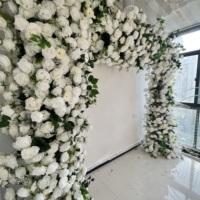 Mur de fleurs artificielles SPR, rose, hortensia, pivoine, arche florale carrée avec toile de fond en tissu, décoration de fond pour mariage, hôtel, anniversaire