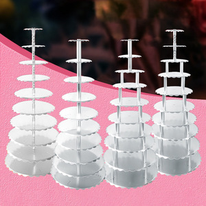Aluminum Alloy <b>Cake</b> <b>Stand</b> Multi Layer Round Reusable Birthday Wedding Display Rack - Product Image 1