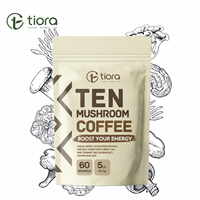 Extraits de plantes 10 en 1, poudre de café aux champignons, boost d'énergie instantané, concentration mentale, soutien immunitaire, sans sucre