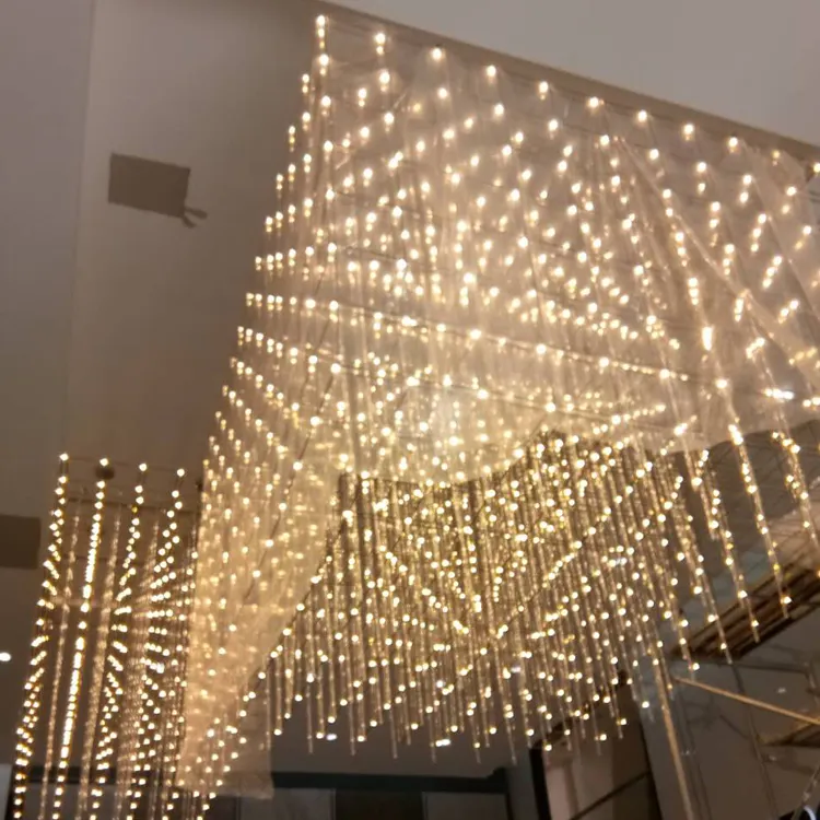 Lobisinde Villa merkezi büyük avize süspansiyon lamba şık LED kıvılcım kristal kolye ışık