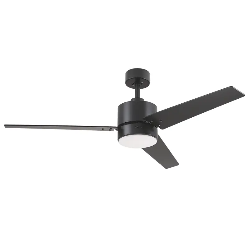 Ceiling Fan With Light And Pull Chain 52 Inch Contemporary Fixture With LED Bulbs Included Downrod Modern Steel With 3 Blades