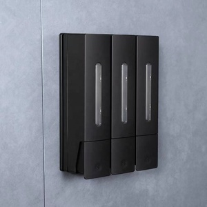 Distributeur de savon <span class=keywords><strong>mural</strong></span> triple manuel avec bouteille rechargeable pour usage hôtelier, en ABS de haute qualité, écologique - Product Image 1