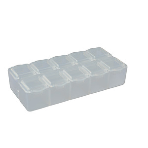 Small Double Row 10 Compartment Storage Box With Individual Lids For Nail Art Rhinestone Decals Jewelry Organizers - Product Image 4