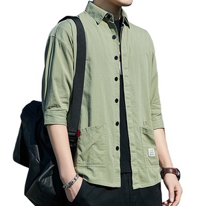 <span class=keywords><strong>Camicia</strong></span> Casual da <span class=keywords><strong>Uomo</strong></span> in Stile <span class=keywords><strong>Giapponese</strong></span> 100% Cotone con Maniche a Lunghezza Media, Produzione OEM Personalizzata - Product Image 3