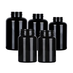 Envases de pastillas de plástico negro PET, botellas de tabletas, embalaje de suplementos, envases de vitaminas, tapa superior abatible - Product Image 1