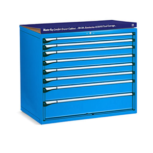 Fami Master Key Comfort <b>Drawer</b> Cabinet 8 <b>Drawers</b> 1190x726x1000 Mm Gentian Blue Ral5010 <b>Tool</b> Storage - Product Image 2