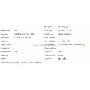 Écran LCD industriel LQ104V1LG73 de 10,4 pouces pour équipement de système de contrôle, original, en stock - Product Image 3