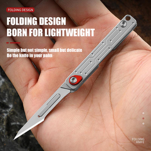 Mini Dao Thép Không Gỉ Gấp Nghệ Thuật Dao Cắt Giấy Dao Hoán Đổi Cho Nhau Lưỡi Cộng Với 10 Lưỡi - Product Image 4