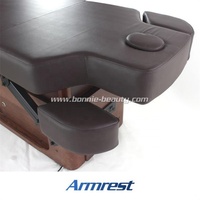 Lit de massage électrique Five Stars BonnieBeauty avec fonction chauffante et mémoire, dossier réglable en hauteur, cadre en bois, épaisseur 8 cm