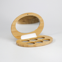 Palette de maquillage en bambou recyclable personnalisée en gros, vide, pour fards à paupières, poudre libre, rouge à lèvres, emballage durable, magnétique