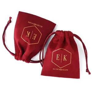 Custom high quality jewelry velour bags with drawstring bags with logo for gift, shoe ,storage, packaging
