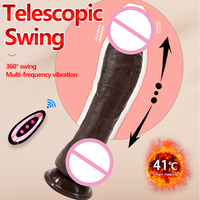 Fernbedienung XXL Langer Penis Großer Realistischer Teleskop-Dildo Vibrator mit Stoß- und Heizfunktion G-Punkt Anal-Dildo für Frauen