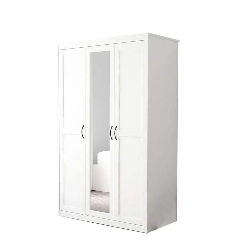 Blanco de madera armario de 3 puertas de dormitorio armario de madera para dormitorio