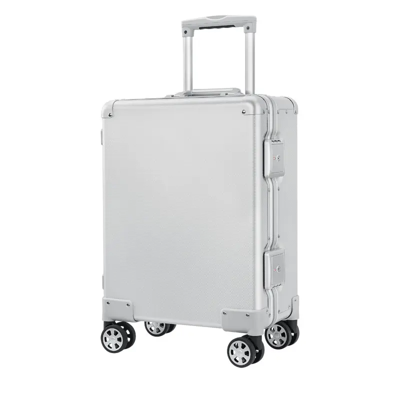 Mala de bagagem giratória, mala de liga de alumínio e magnésio com 20 polegadas, caixa de senha de metal para personalização