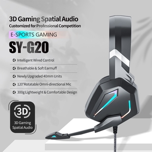 Soyto G20 Venta caliente mejor calidad <span class=keywords><strong>con</strong></span> cable RGB ordenador portátil Gaming e-sports auriculares 3D sonido envolvente micrófono auriculares OEM - Product Image 2