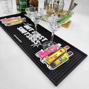Multi Color Custom Size Non Slip PVC <b>Silicone</b> Bar <b>Mat</b> Particle Drainage Waterproof Spill Proof Bar <b>Mat</b> For Bar Pub - Product Image 6