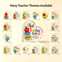 Cadeau de remerciement : Plaque en acrylique transparente en forme de cœur avec base, ornement de bureau, cadeau pour mentor, tuteur, enseignant de maternelle et de préscolaire
