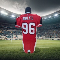 Derniers modèles de maillots de football pour hommes, col montant, polyester, impression par sublimation, maillot de football optimal pour l'équipe, vêtements de sport de football américain