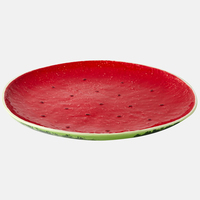 Assiette à dîner créative en forme de pastèque en céramique peinte à la main