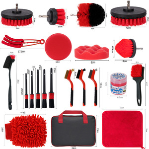 Kit de Lavado de Autos Autonomy, Herramientas de Limpieza Rojas de 28 cm para Pulir la Carrocería del Vehículo, Encerarlo y Limpiar las Rejillas de Ventilación - Product Image 1