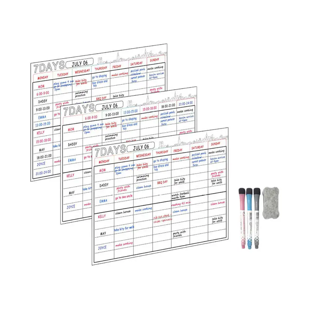 Home Office School Planner magnetico cancellabile a secco doppio lato lavagne per magneti da frigo