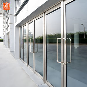 ประตูร้านกาแฟระบบกระจกนิรภัยกรอบอลูมิเนียมประตูหน้าร้านกลางแจ้งกันน้ำ - Product Image 4