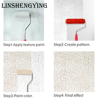 LSY7'' Rouleau à peinture à motifs pour décoration murale Rouleau en caoutchouc à texture de brique classique