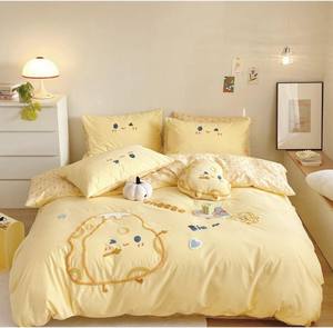 Juego de Ropa de Cama Infantil de 4 Piezas, 100% Algodón, Tejido de Punto, Bordado con Apliques, Ecológico, Fresco, Minimalista, Suave al Tacto, para Hogar y Hotel - Product Image 6