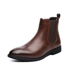 Custom Logo <b>Boots</b> Men Shoes Artificial Leather <b>Boots</b> Fur Lining Winter Casual Chelsea <b>Boots</b> Men Thickly Padded for Warmth - Product Image 1