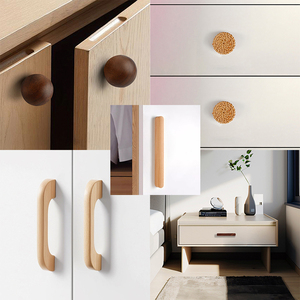 Poignée en bois de conception moderne et simple, porte de tiroir d'armoire naturelle, poignée en bois massif pour meubles Almirah - Product Image 6