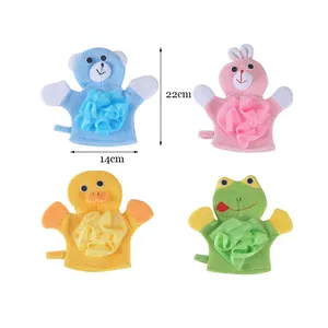Desain Hewan Kustom Mandi & Mandi Scrub Spons Loofah Penggosok Kulit Sarung Tangan Mandi Bayi untuk Mainan Mandi Anak-anak