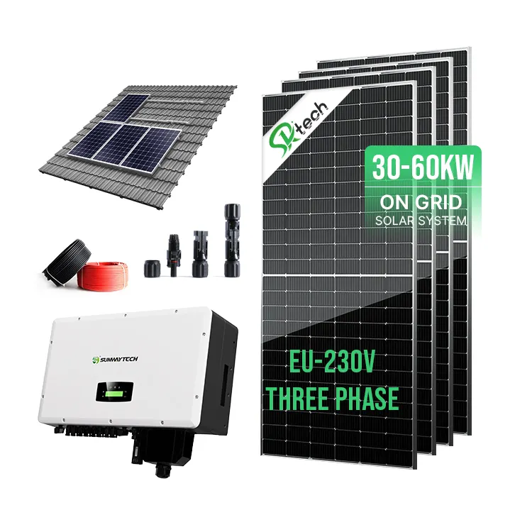 Futuro brilhante 30KW 40KW 50KW 60KW Sistemas domésticos de energia solar amarrados em grade - Geração de energia confiável avançada