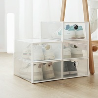 Boîte à chaussures en plastique empilable visible transparente pour la maison