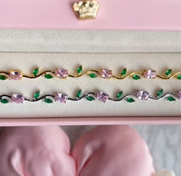 Pulsera de Flor de Tulipán Chapada en Oro de 18K, Resistente al Agua y al Deslustre, de Acero Inoxidable, Marca Fanhua