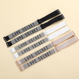 Châu Âu Mỹ sexy đồ lót off-vai Áo ngực dây đeo sáng bóng Thạch kính thuận tiện dây đeo vai phụ kiện thay thế - Product Image 2