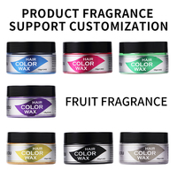 Cire colorante pour cheveux à usage unique, marque privée, bleu, rouge, jaune, 9 couleurs, teinture temporaire pour cheveux, argile