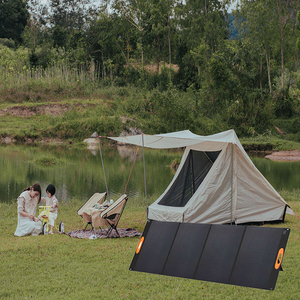400W <b>Foldable</b> <b>Solar</b> All Black Mono Cell 36V 23% Efficiency Waterproof Lamination Outdoor Camping Emergency - Product Image 1