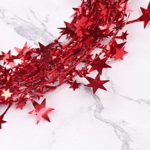 热销出厂价 7.5m 铁丝花环 金属色花环 带星星 节日圣诞派对用品 树木装饰 - Product Image 2