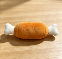 Jouet pour chien en peluche, double os en forme de cuisse de poulet, qui couine, jouet pour chaton et petit chien, pour le nettoyage des dents, résistant aux morsures, compagnon de sommeil pour animaux de compagnie