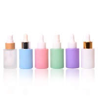 Flacon compte-gouttes en verre ambré givré de 15 ml et 30 ml (1 oz) avec boîte d'emballage pour sérum de soin de la peau et huile essentielle pour bébé, marque distributeur